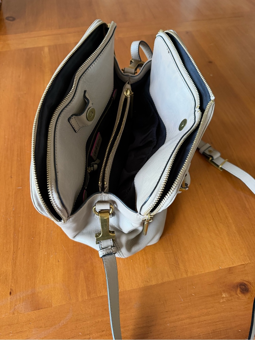 Elliott Lucca Taupe Leather Satchel with Braided Handles - Picture 5 of 11